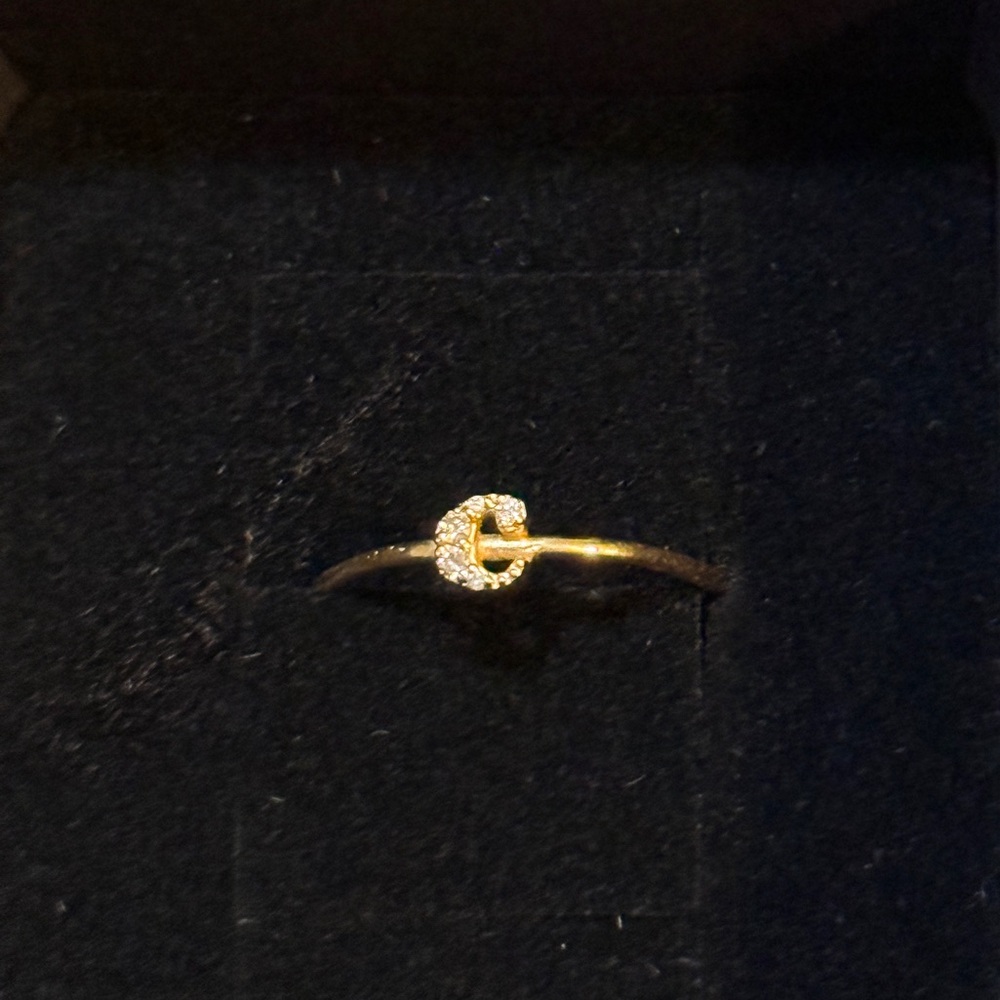 Catbird “C” Diamond Tiniest Alphabet Ring - Picture 2 of 5